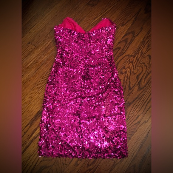 Atria Couture Fuschia Pink Strapless Tube Sequin Homecoming Dress, size … - Picture 2 of 5